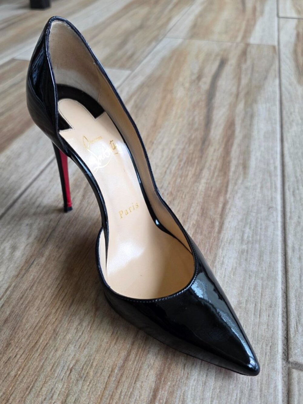 Christian Louboutin Iriza Black Patent Leather Shoes Eur. 36